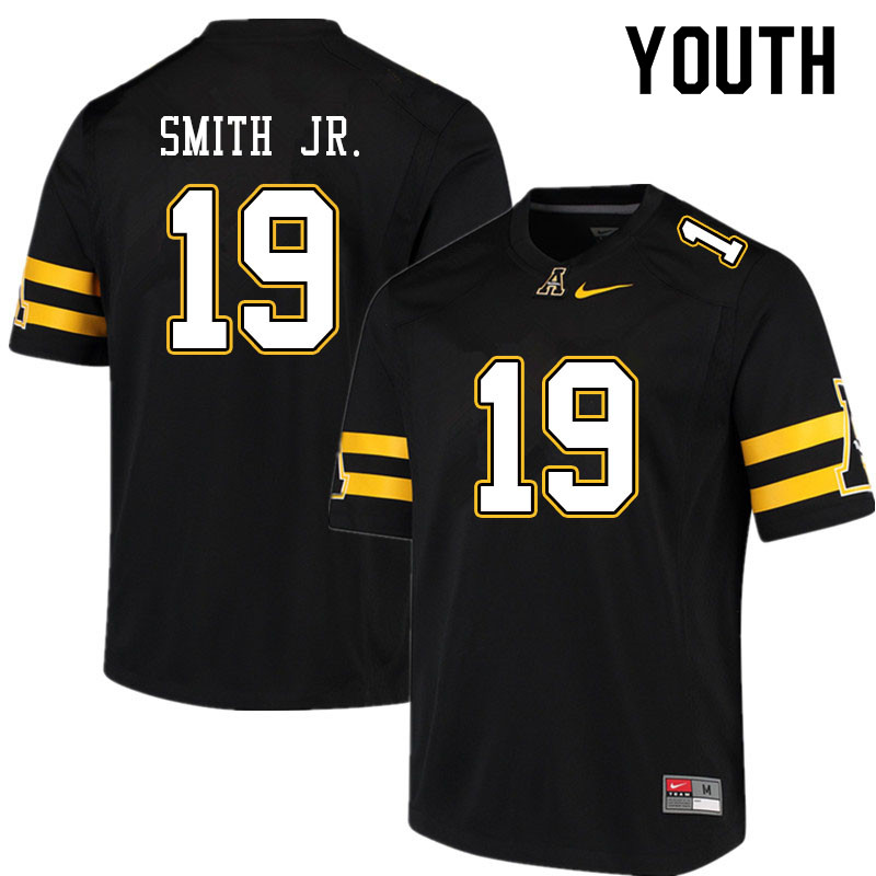 Youth #19 Mike Smith Jr. Appalachian State Mountaineers College Football Jerseys Sale-Black - Click Image to Close